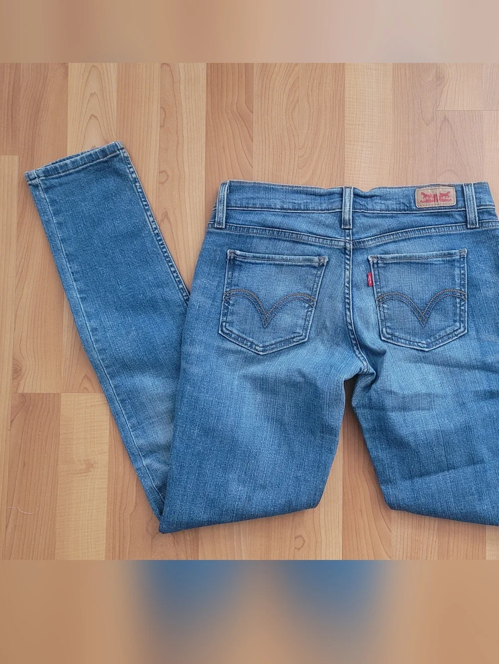 Levis 524 Too Superlow Bootcut Blue Jeans Women's Size W27 L32 Low Rise Slim Fit - Picture 5 of 15